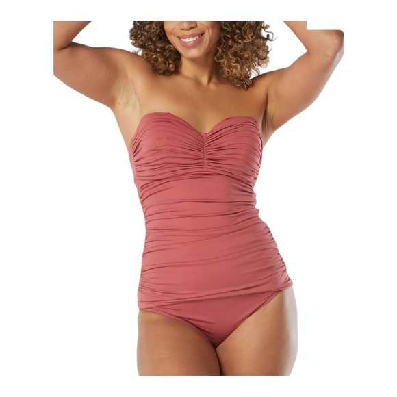 COCO REEF Charisma Tie-Back Ruched Bra-Sized Pleated Tankini Top NWT - Picture 6 of 6